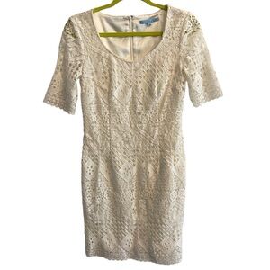 Antonio Melani White Lace Dress 3/4 Sleeve 🤍